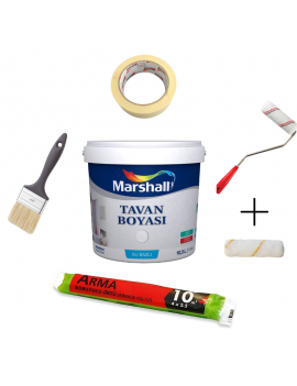 Marshall Tavan Boyası Su Bazlı 1kg Ve Boya Ekipmanları